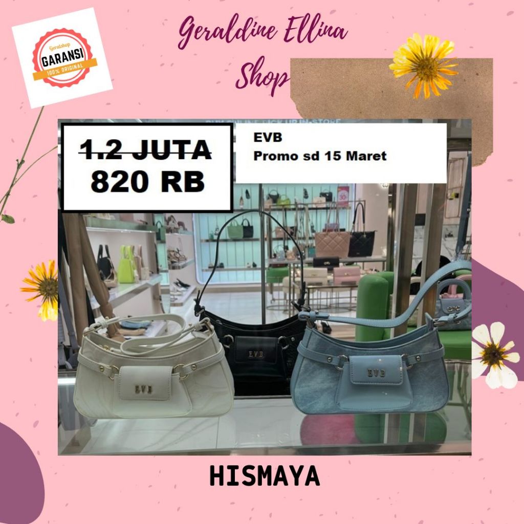 Tas selempang wanita EVB shoulder bag original sale seri HISMAYA