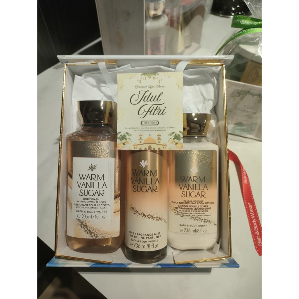 Paket Hadiah/Seserahan/Hampers Bath & Body Works Set 3 Warm Vanilla Sugar
