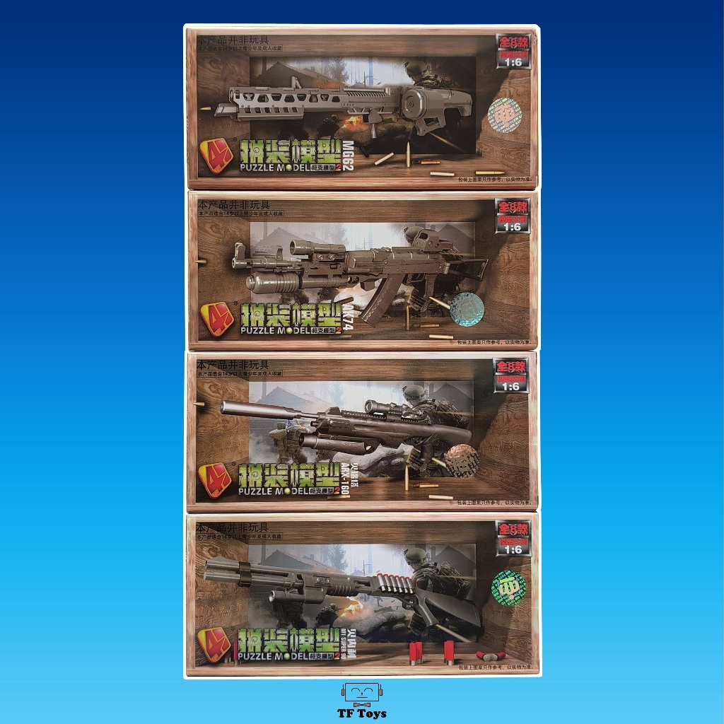 [Tf Toys] Miniatur Model kit Mokit Senjata Weapon 1/6 MG62 / AK74 / Beretta ARX160 / Benelli M1 Supe