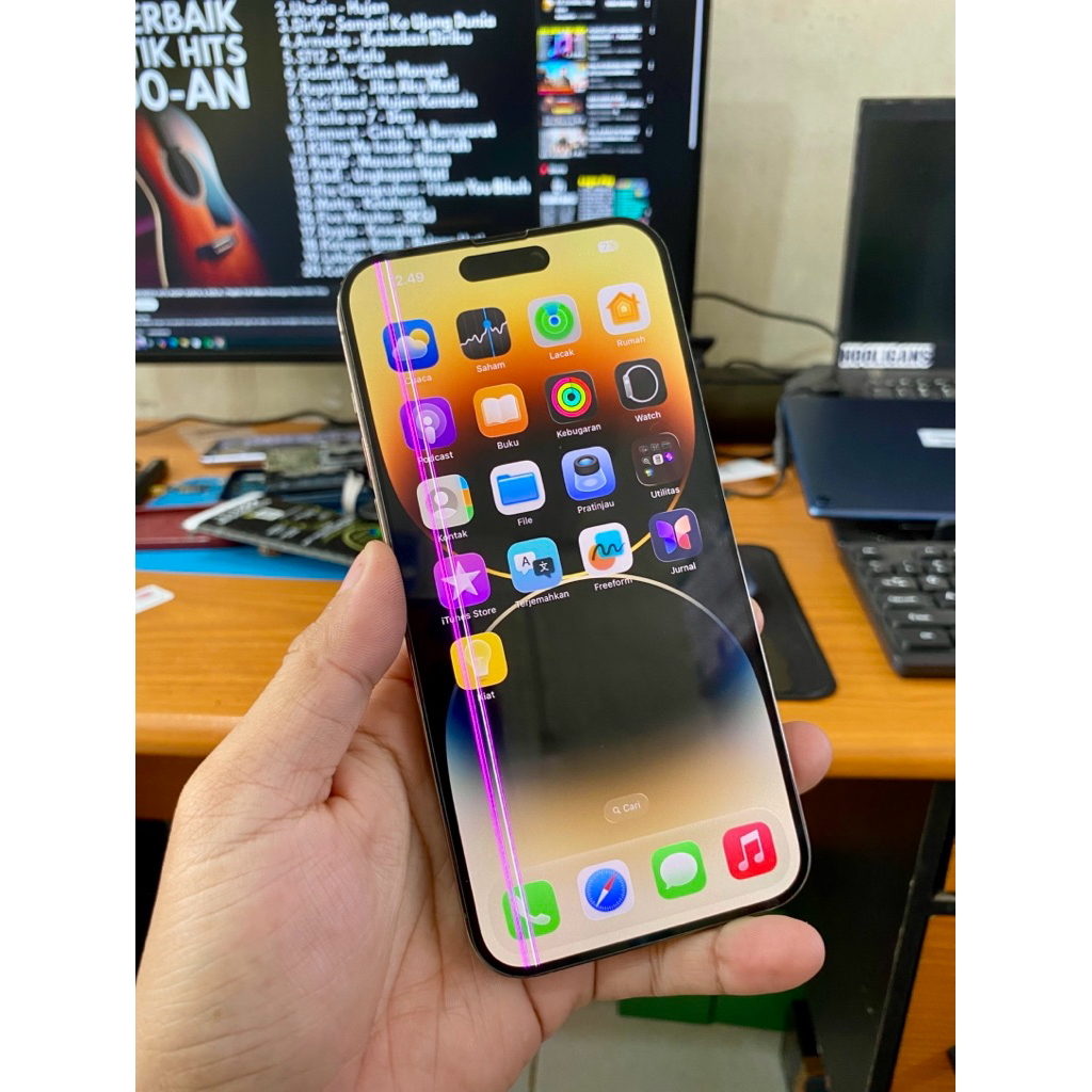 LCD original Copotan iphone 14promax minus garis