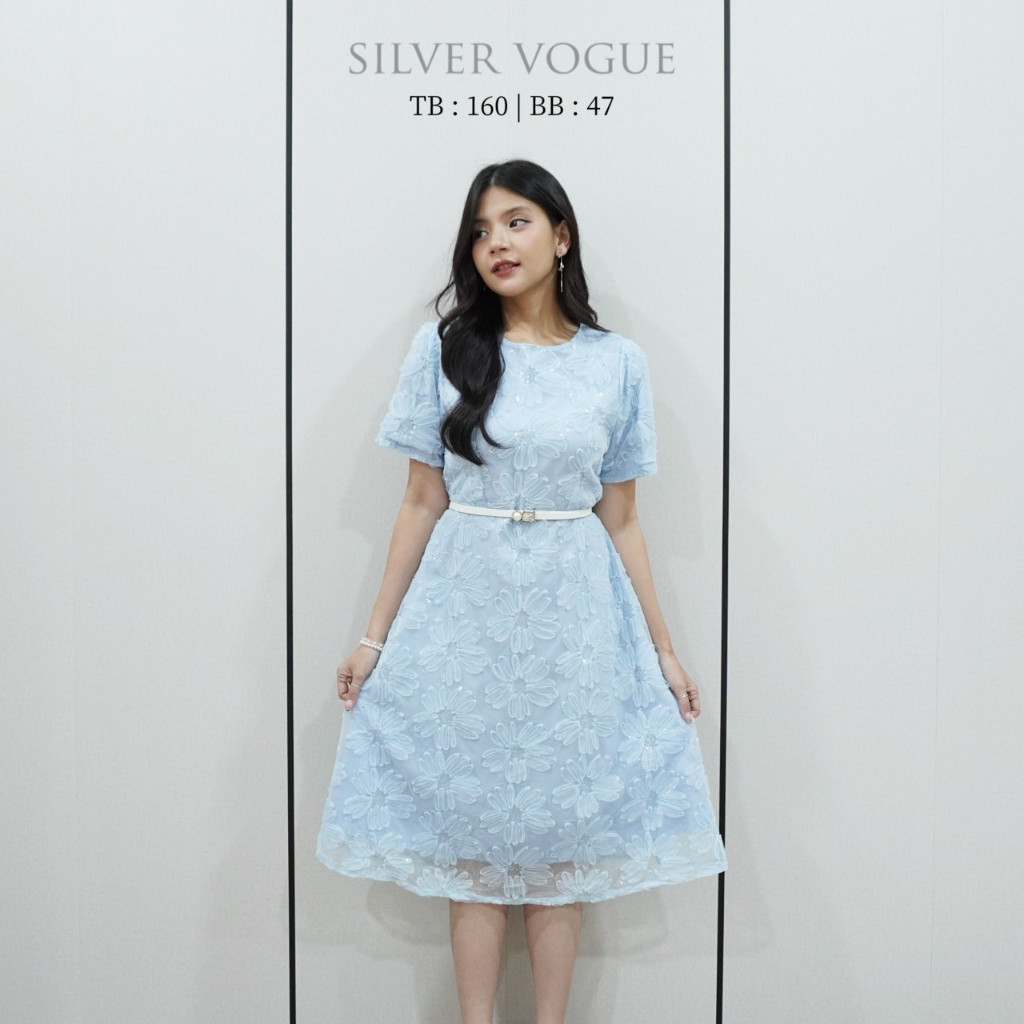 SV 6005 - Livien Dress | Silvervogue | Gaun Tile Lace Pakaian Kasual Wanita