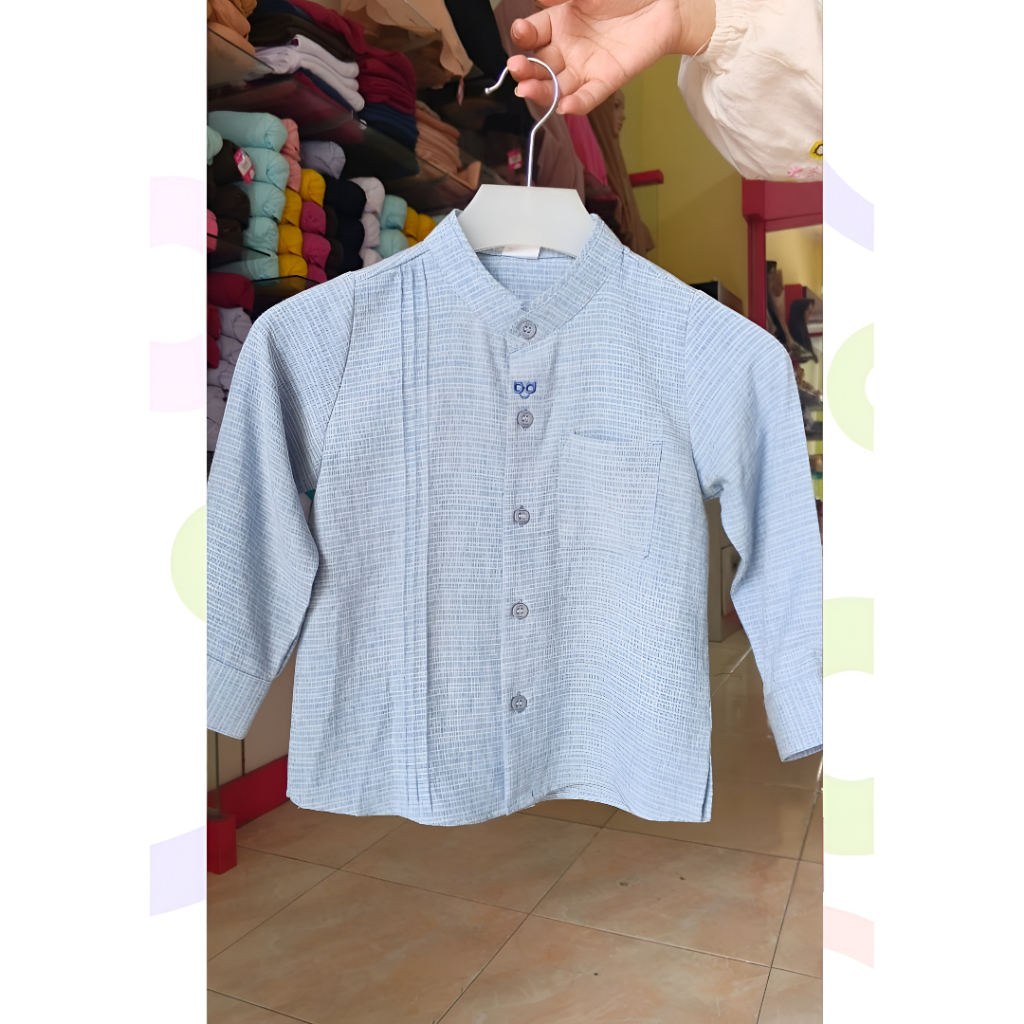 Rabbani Baju Koko Anak - Kemko Anak Paramita Mst ORI Warna Biru Muda