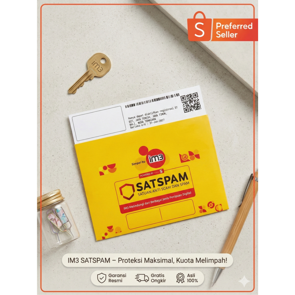 Kartu perdana im3 indosat siap pakai sudah rekist siap kerja masa aktif panjang