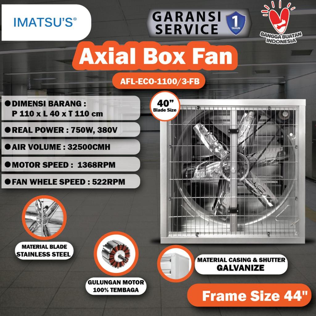 Blower Exhaust Box Fan Kandang Ayam 40 Inch 380V 3 Phase Kipas Gudang