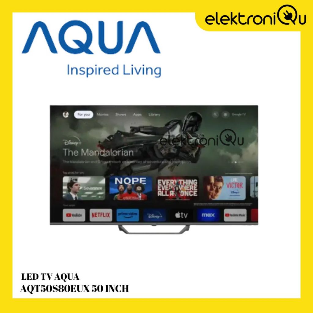 LED TV AQUA AQT50S80EUX 50 INCH QLED 4K HDR GOOGLE TV
