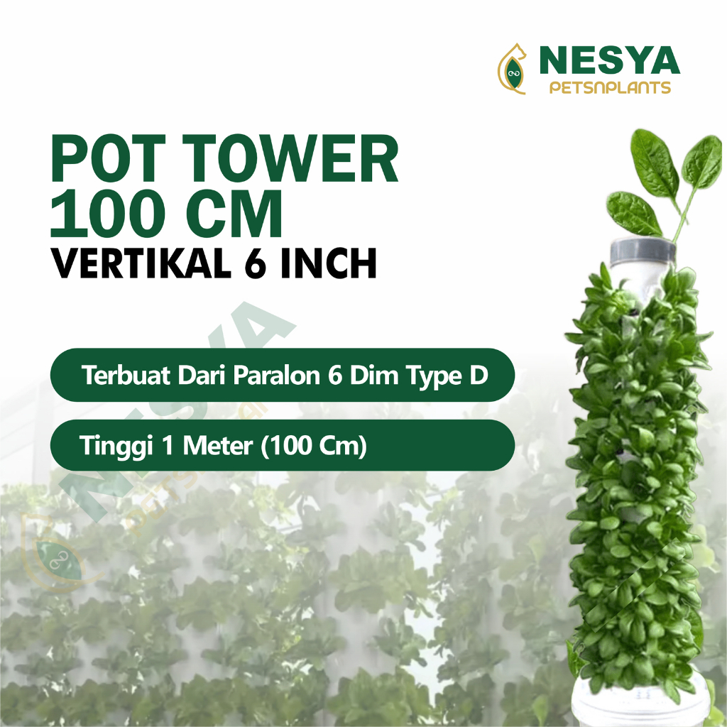 Growing Tower Pot Tower Vertikultur Vertikal Garden Paralon 1 Meter 6 inchi - Vertikal Garden