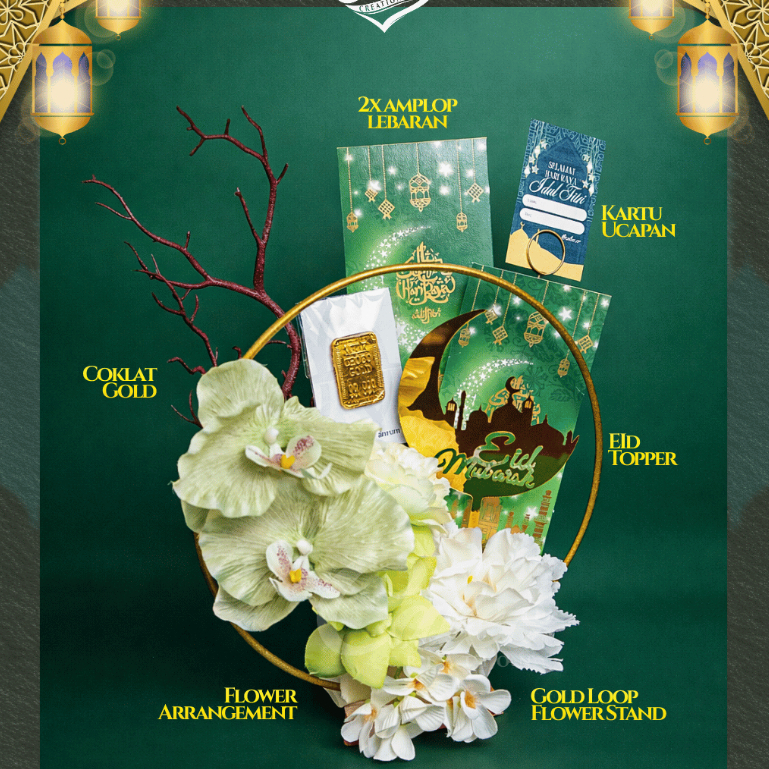 Hamper Lebaran Parcel Bunga Artificial Coklat Amplop Palembang