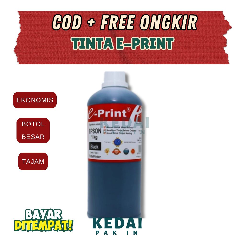 TINTA E-PRINT EPSON BULK INK 1 KG TINTA REFILL PRINTER EPSON 1 LITER WARNA LENGKAP CMYK