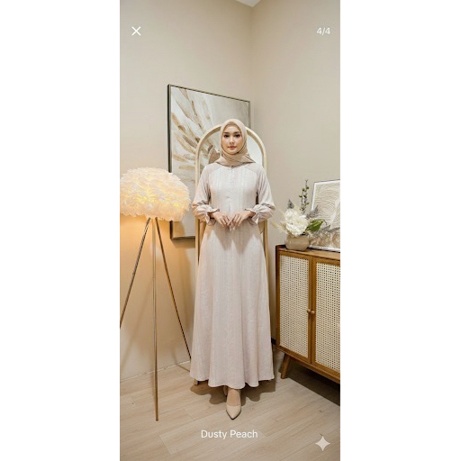 Syifa Yasmin-Elara Dress Gamis Wanita Rayon Motif Mix Rayon Jaguard Lembut Adem Nyaman Daily Bumil d