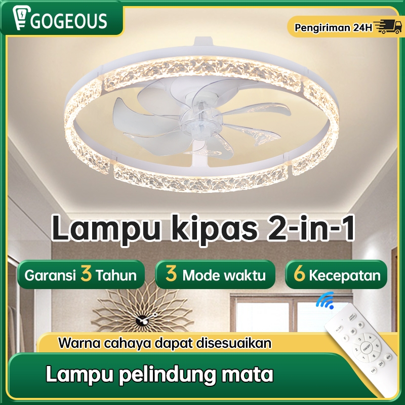 GOGEOUS COD Lampu kipas angin plafon lampu kipas angin plafon remote Lampu Kipas Angin Kristal Hias
