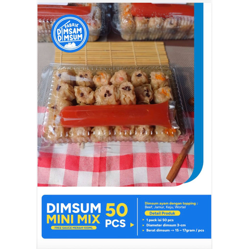 Dimsum Mini Mix/Dimsum Frozen Enak/Dimsum Murah isi 50 pcs siap kukus/goreng cocok untuk jualan