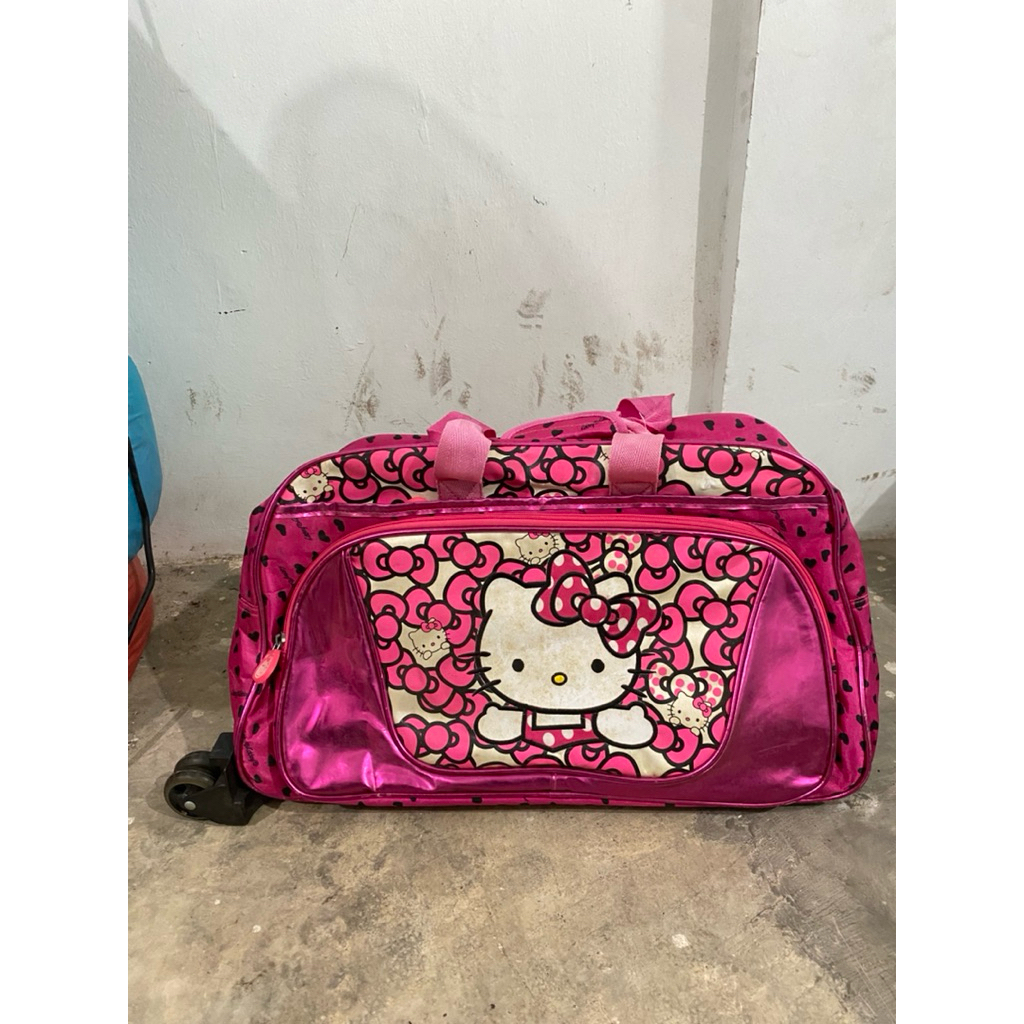 PL Tas Trolley Bag 20inchTravel Helo Kity Cewek Pink Cerah NO MINUS. Iz