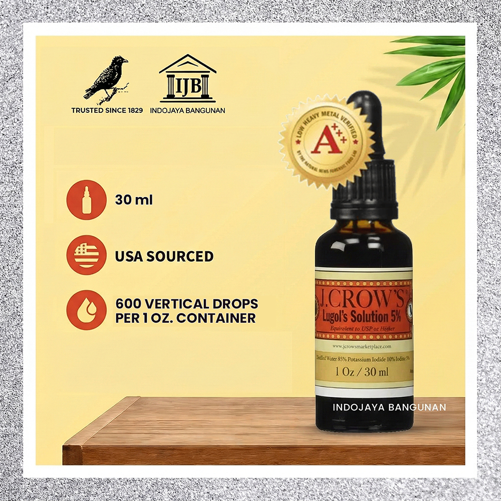 J.Crow's Lugol Iodine Solution Potassium Iodide 10% + Iodine 5% | 30ml