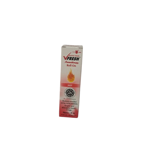 Minyak Angin Roll On VFresh 8ml - Aroma Citrus Mint, Sensasi Hangat, Praktis