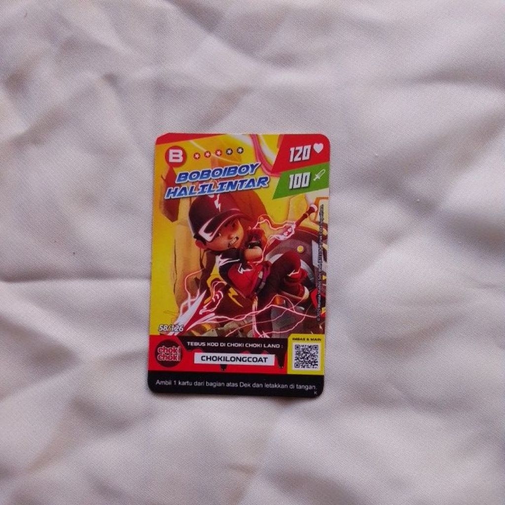 Kartu Choki Choki Boboiboy Halilintar Monsta Galaxy Card (Rank B) Asli