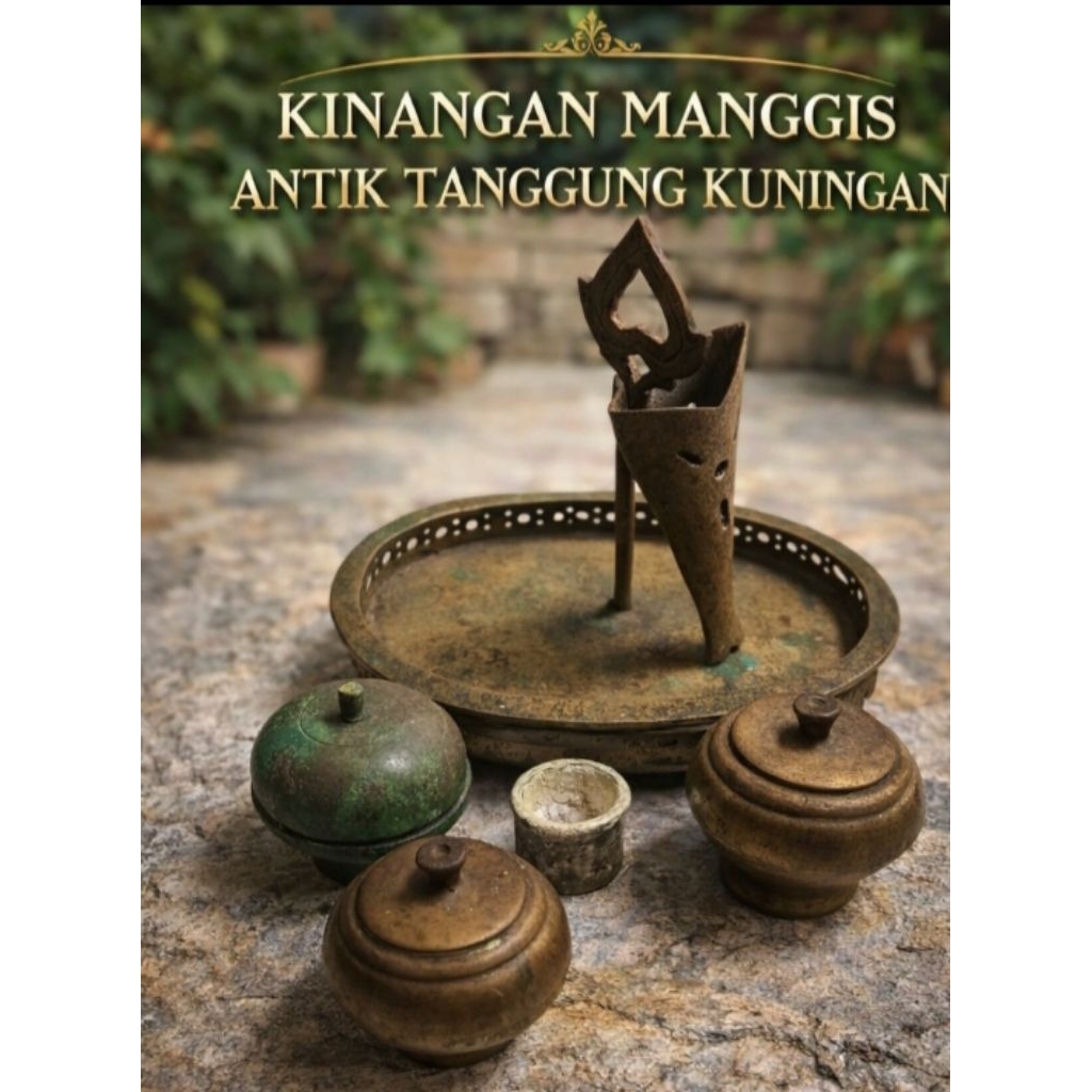 (1 SET KINANGAN ANTIK MANGGIS TANGGUNG KUNINGAN)