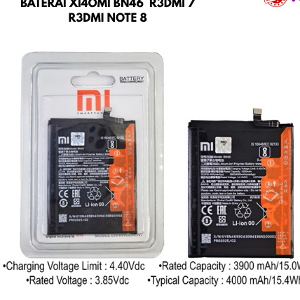 BATERAI XIAOMI BN46 REDMI 7 / REDMI NOTE 8 FREE LEM BATERAI