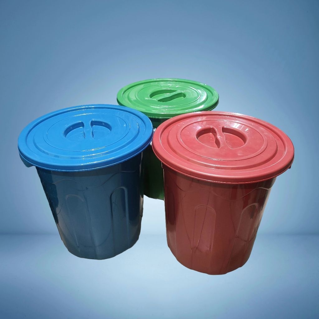 KUDAKU Tong Ember Plastik 80L + Tutup / Tong Air Plastik (Bahan Tebal)