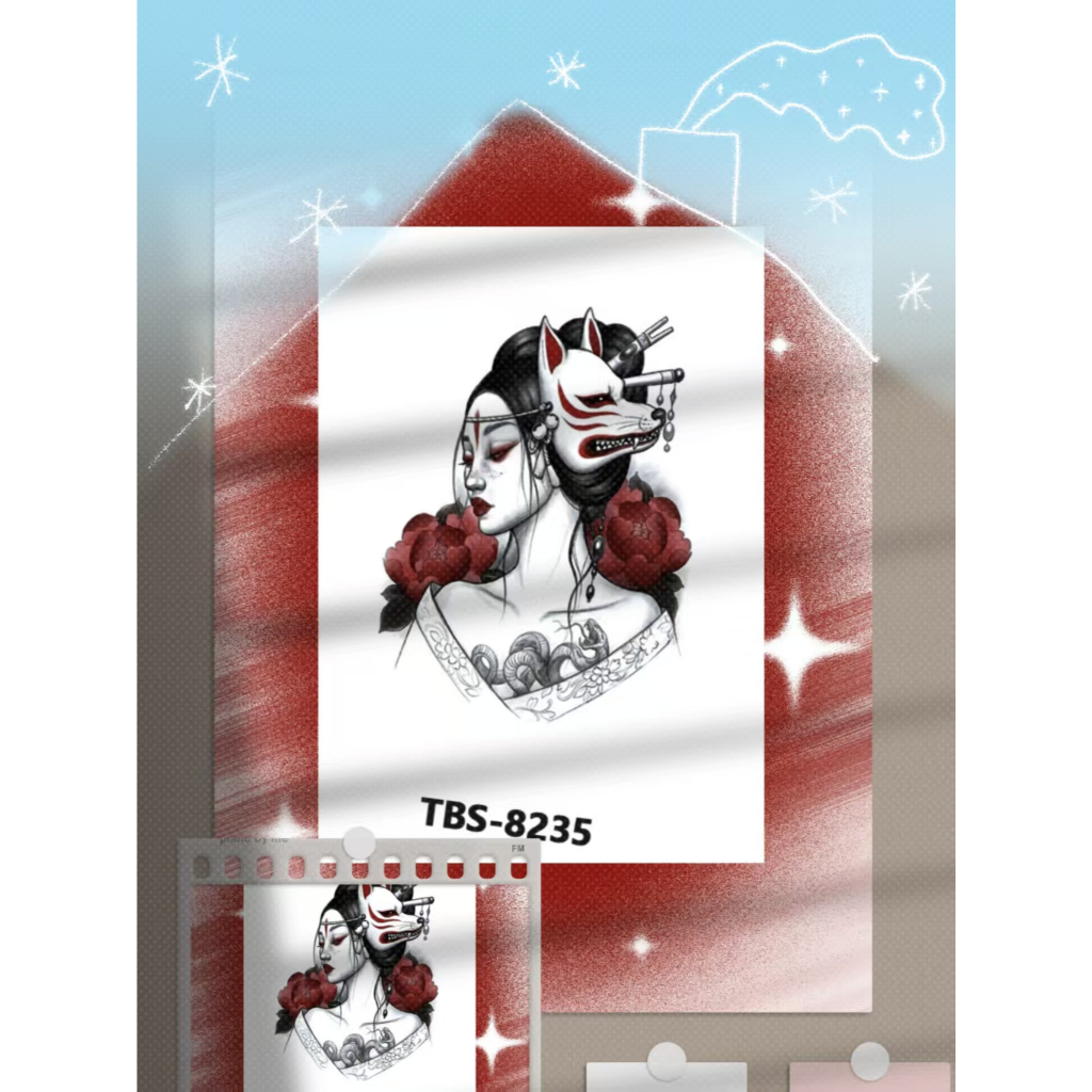 Tato Geisha Jepang Tato Sementara Tato Lengan Estetik Tato Motif Perempuan Samurai