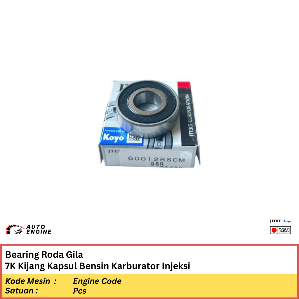 Bearing Roda Gila 7K Kijang Kapsul Bensin Karburator Injeksi KOYO JAPAN Laher Pilot Flywheel ORI