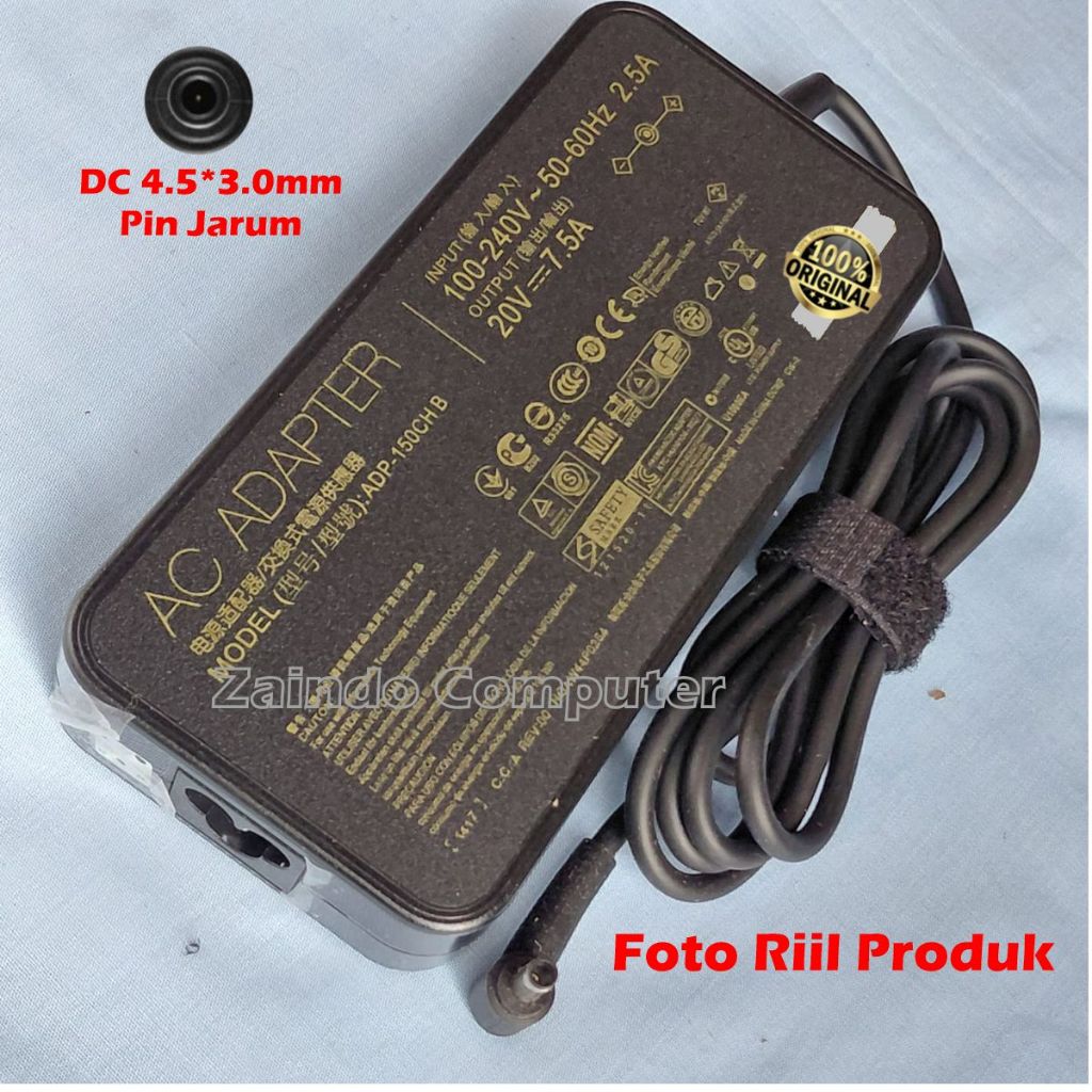 ADAPTOR ASUS VIVOBOOK 20V 7.5A 4.5x3.0MM PIN JARUM S3400Q S3400QA M6500RC M6500RE K6500ZC K6500ZE K6