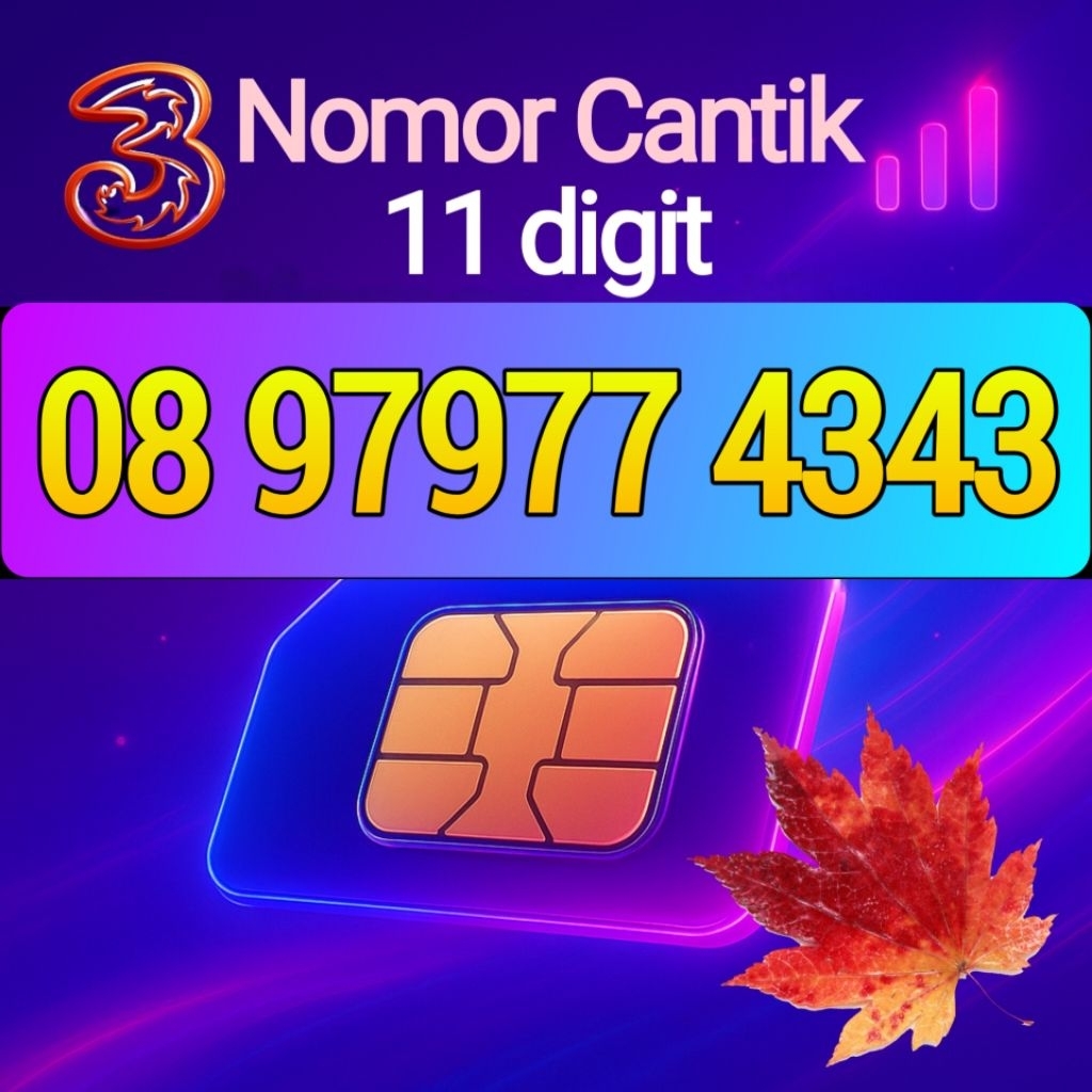 KARTU PERDANA NOMOR CANTIK TRI 11 DIGIT THREE 11 ANGKA