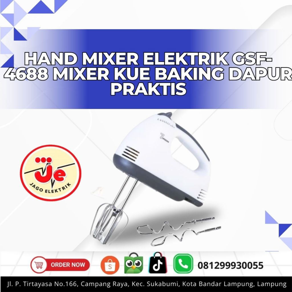 Hand Mixer Elektrik GSF-4688 Mixer Kue Baking Dapur Praktis