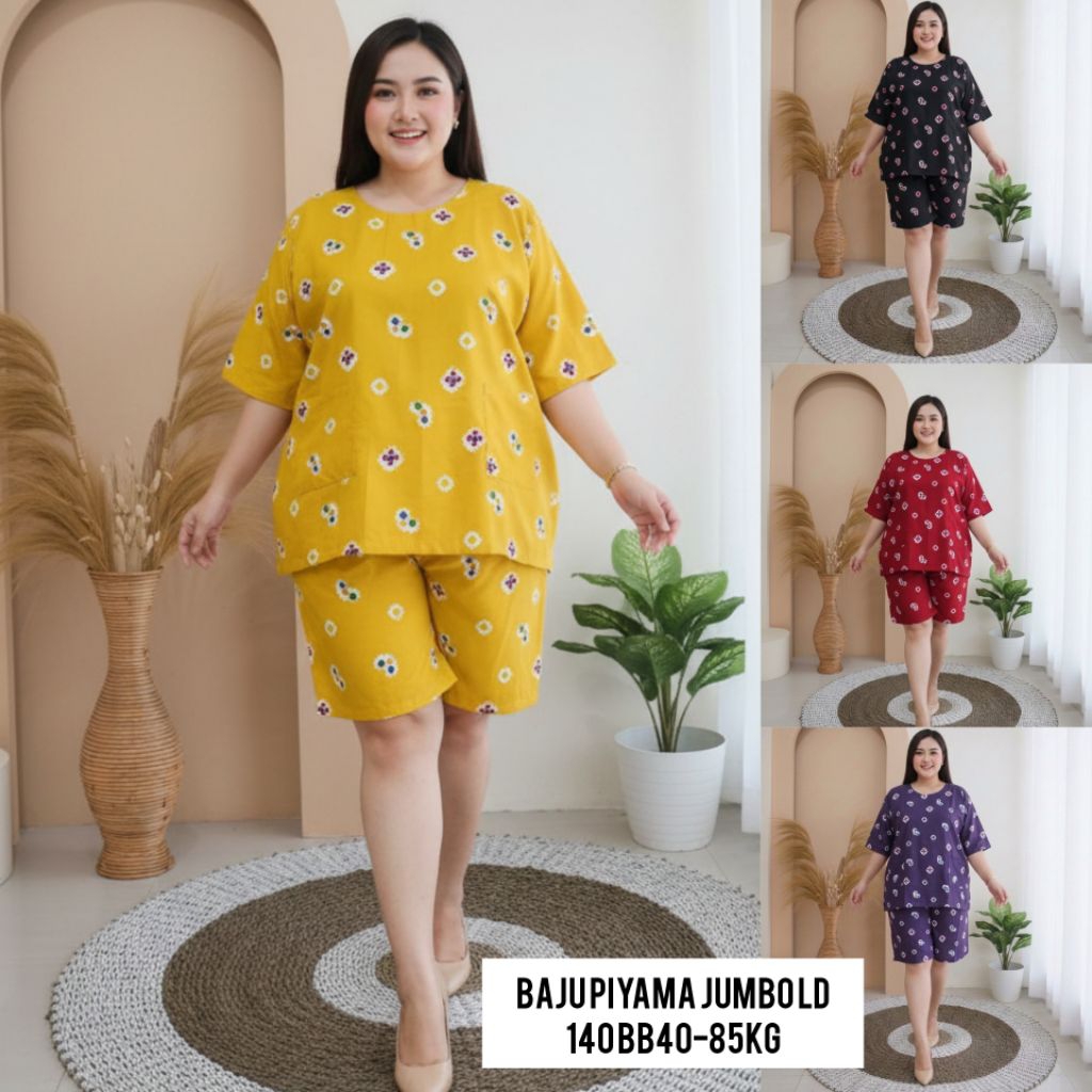 Babydoll katun super jumbo ld140 | Setelan jumbo bigsize