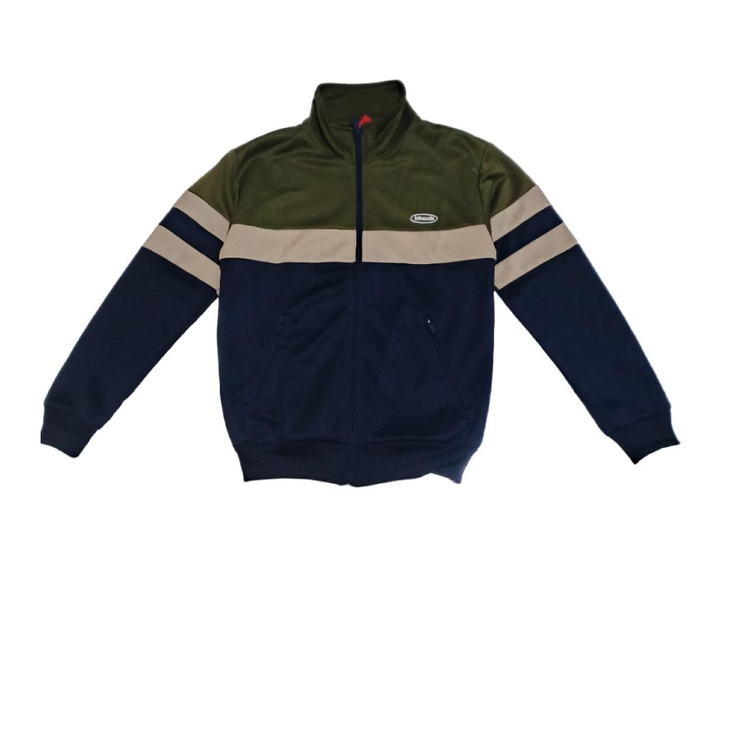 Preloved Jaket Tracktop Bloods Olive Navy Demand 01 Salur Pria Wanita Unisex