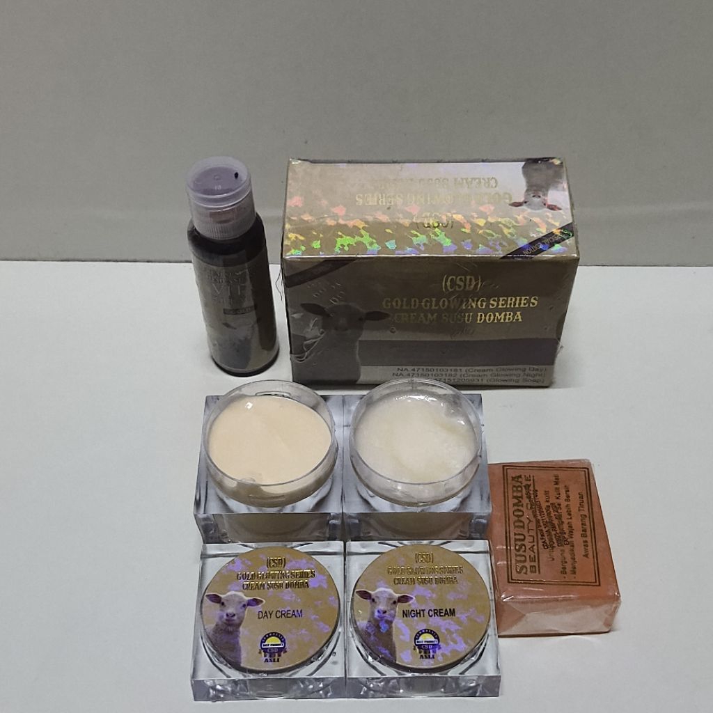 Paket Cream Susu Domba Gold Besar Hollo Mds + Serum Glowing