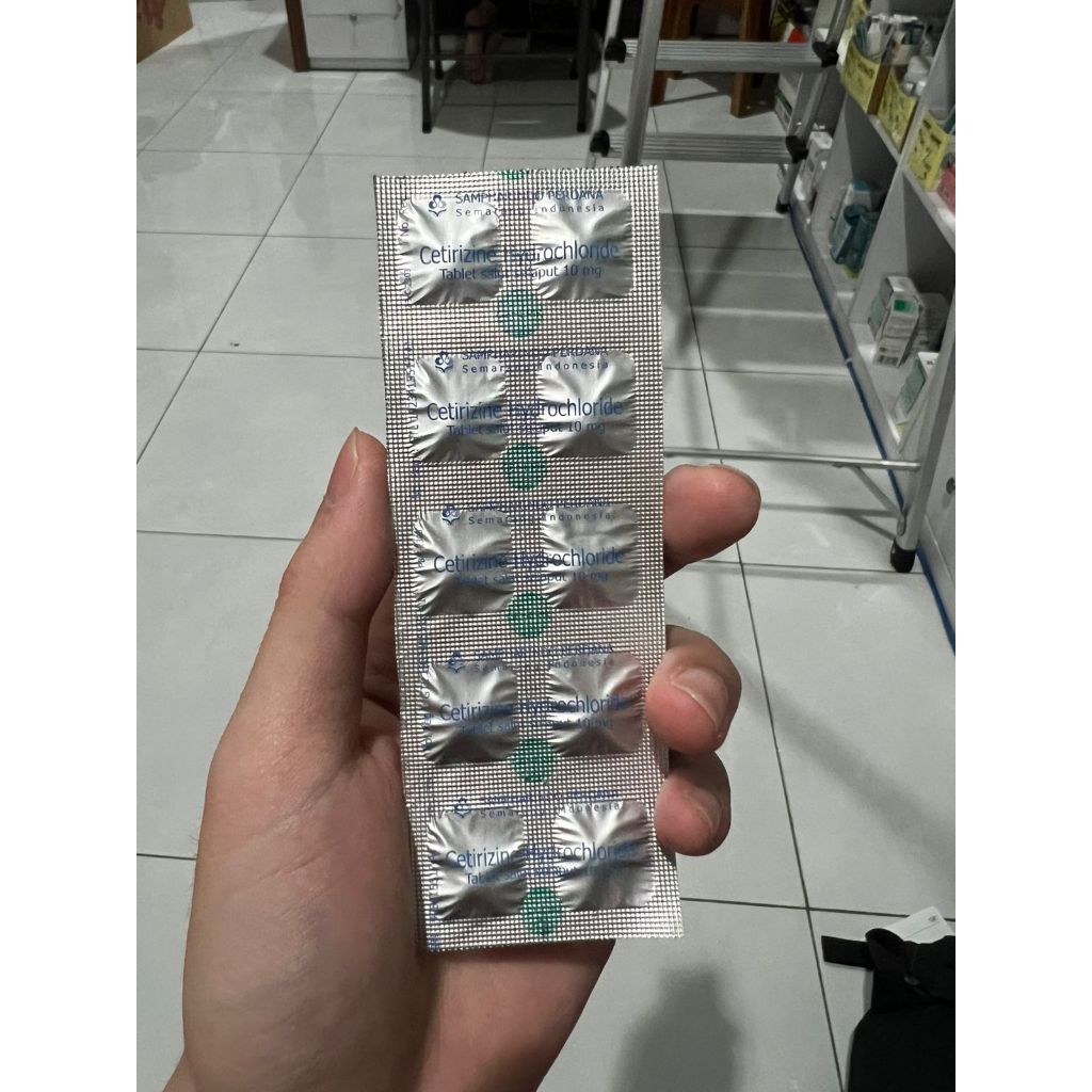 Cetirizine HCL Tablet Strip isi 10 Tablet Sampharindo