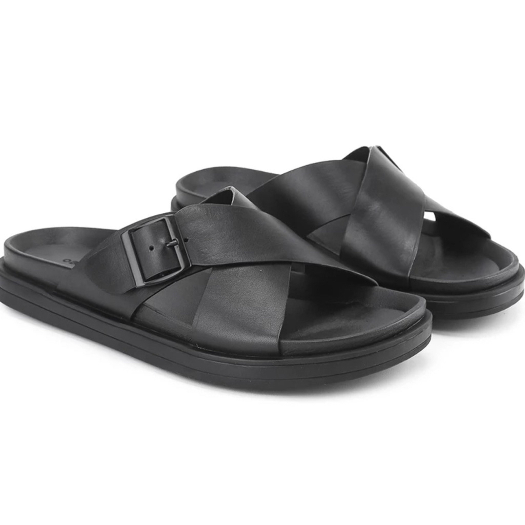 Sandal Slide Pria Obermain Original - Leather - Ebent