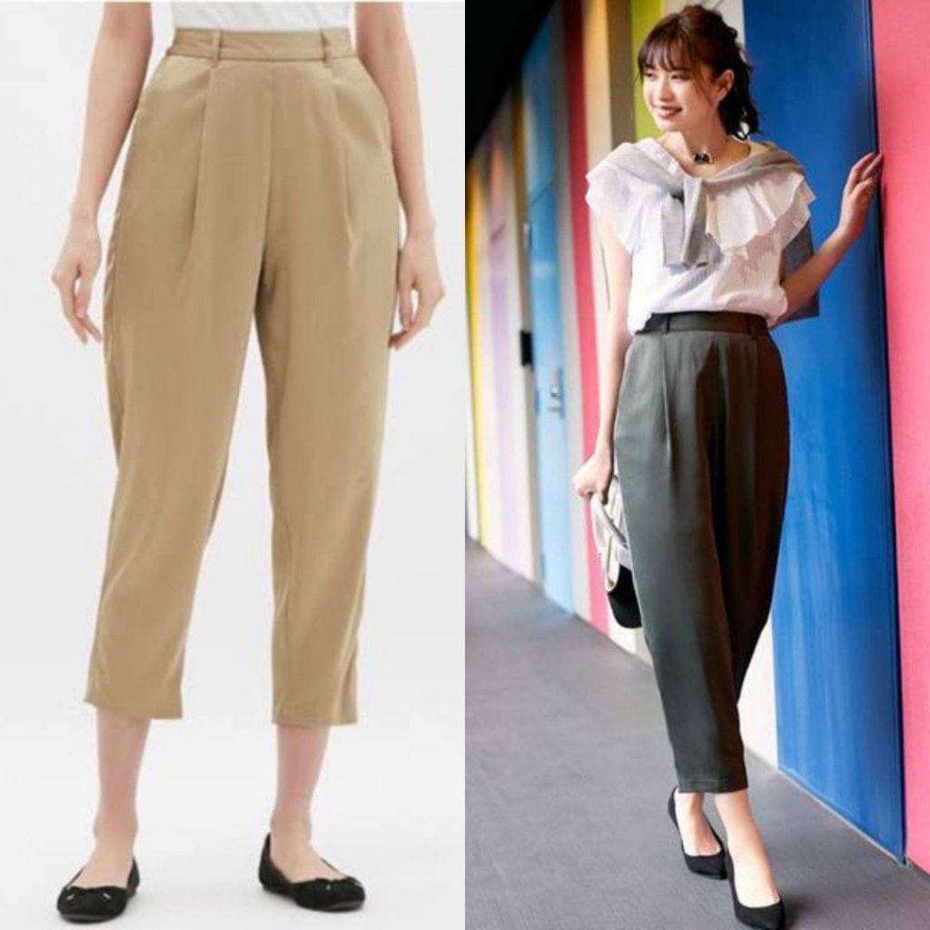 GU unqlo tapered easy satin pants NEW