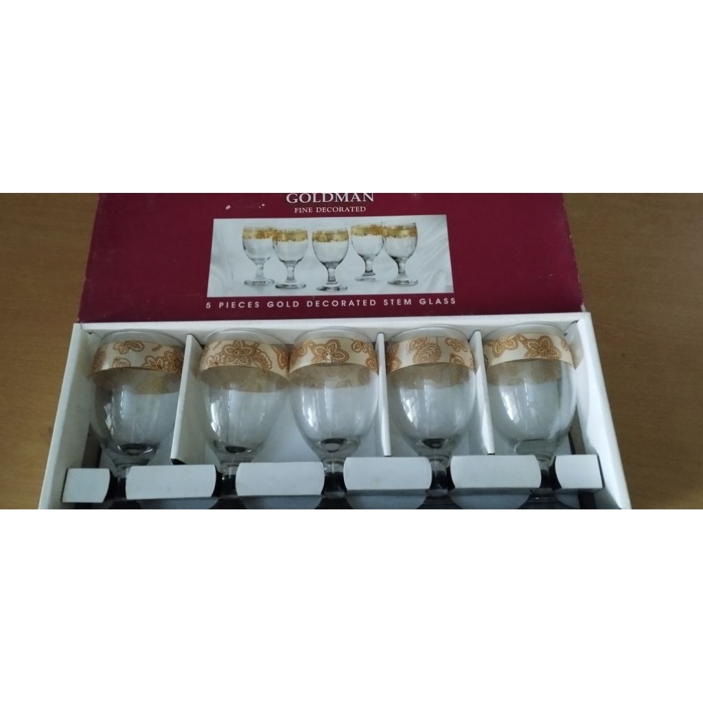 Set gelas kaca Premium Goldman
