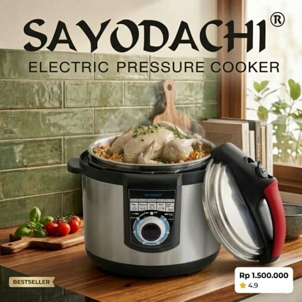 SAYODACHI Electric Pressure Cooker - Panci Presto Elektrik Bekualitas