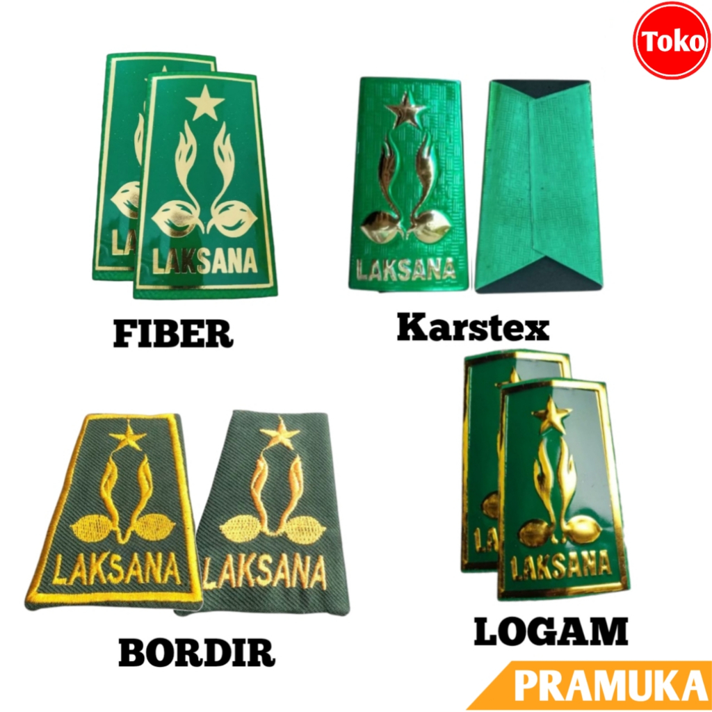 Sepasang Evolet TKU Pramuka Laksana Bordir / TKU Evolet Pramuka Bordir Fiber Logam Karstex / Evolet 