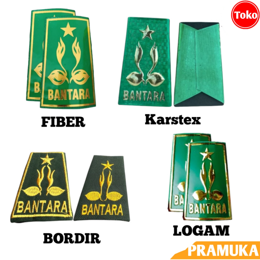 Sepasang Evolet TKU Pramuka Bantara Bordir / TKU Evolet Pramuka Bordir Fiber Logam Karstex / Evolet 