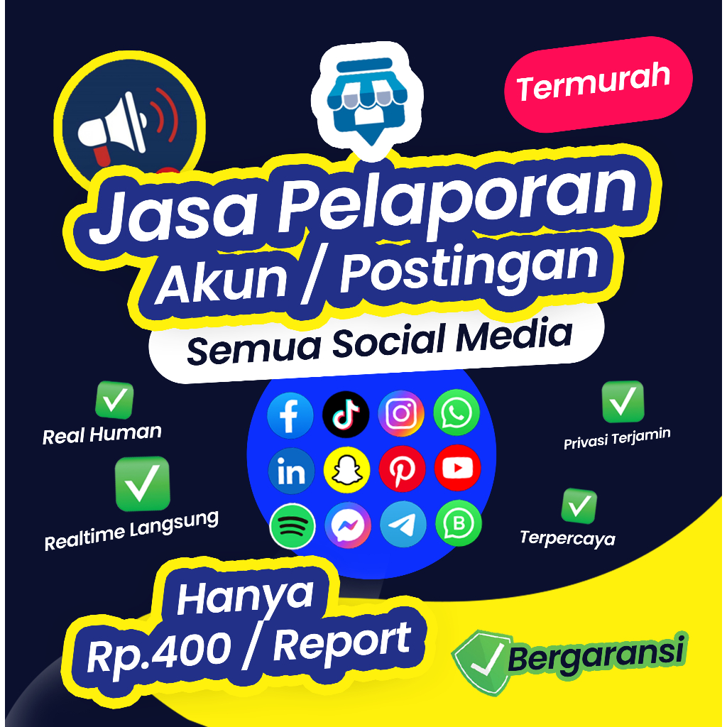 Jasa Laporkan Report Akun / Postingan Semua Social media Instagram Tiktok Facebook X Youtube Twitter