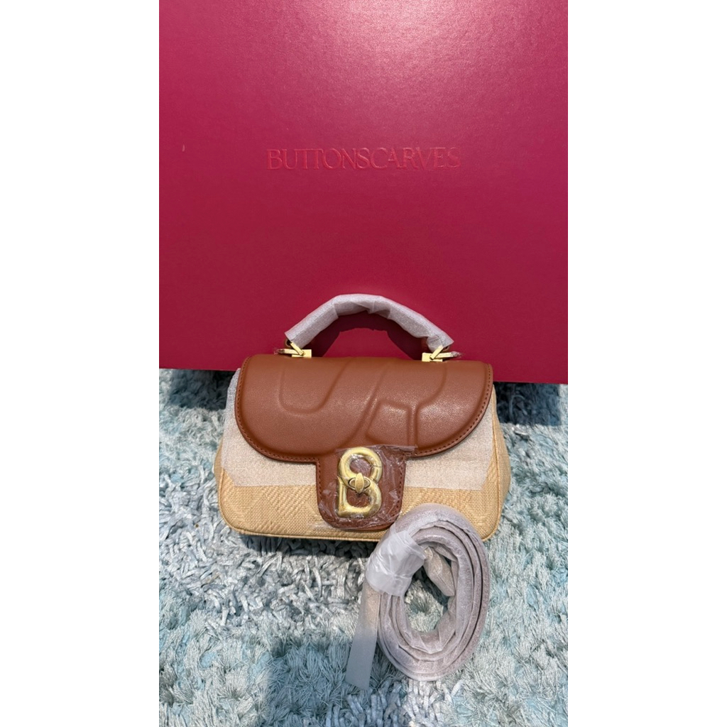 Ready new tas alma wicker brown buttonscarves