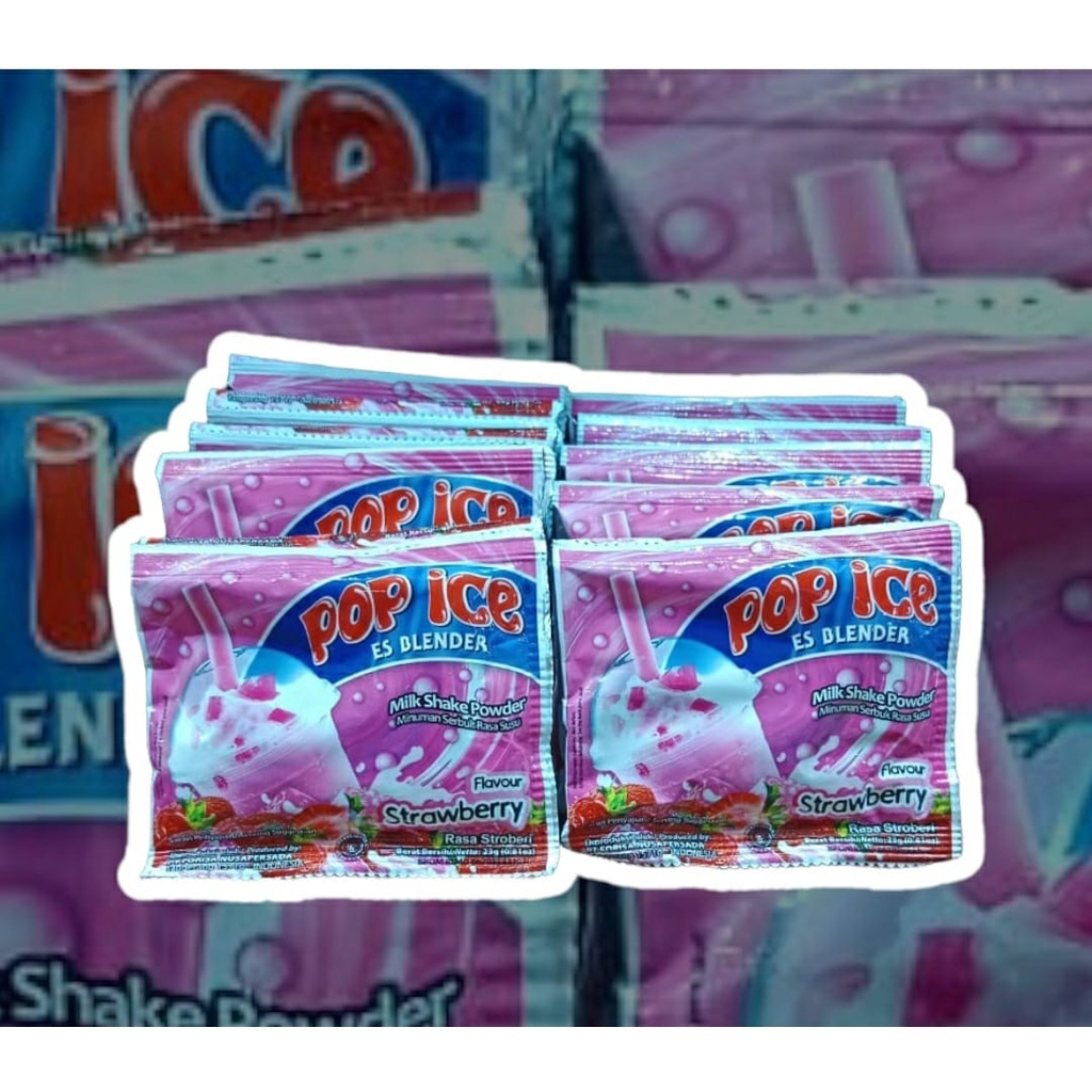 (10PCS/1RENTENG) MINUMAN POP ICE 25 GRAM TERLENGKAP SACHET ES BLENDER ECERAN ALL VARIAN ANEKA RASA