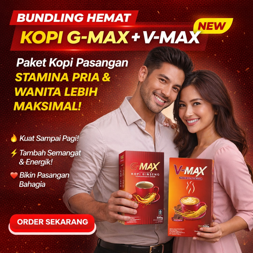 Bundling Kopi G-Max + V-Max | Kopi Ginseng Premium | Energi | Kopi Herbal