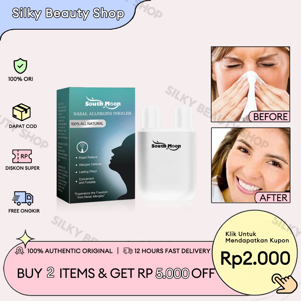 South Moon Inhaler Alergi Hidung 100% Alami Mencegah Alergi Hidung Tersumbat Bersin Dan Gatal