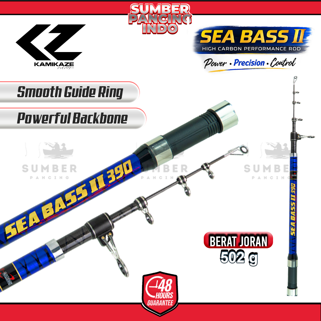 KAMIKAZE Joran Pancing Surf SEA BASS II 390 - 450CM High Carbon Blank Premium Reel Seat