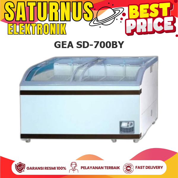 GEA SD-700BY Chest Freezer Box 700 L Sliding Curve Glass Door Analog Thermometer SD-700BY SD 700 BY