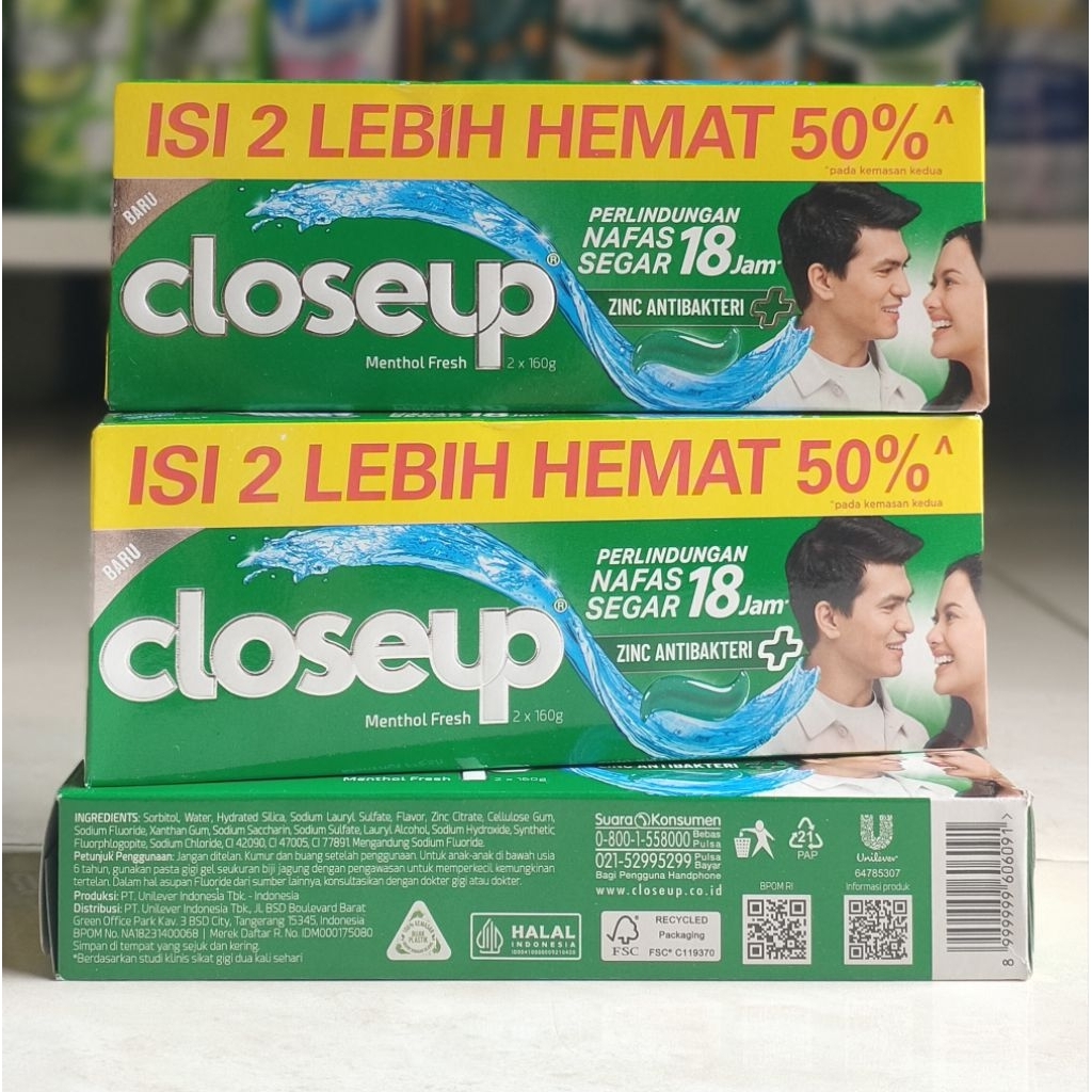 CLOSE UP PASTA GIGI KEMASAN HEMAT 160GR ISI 2PCS