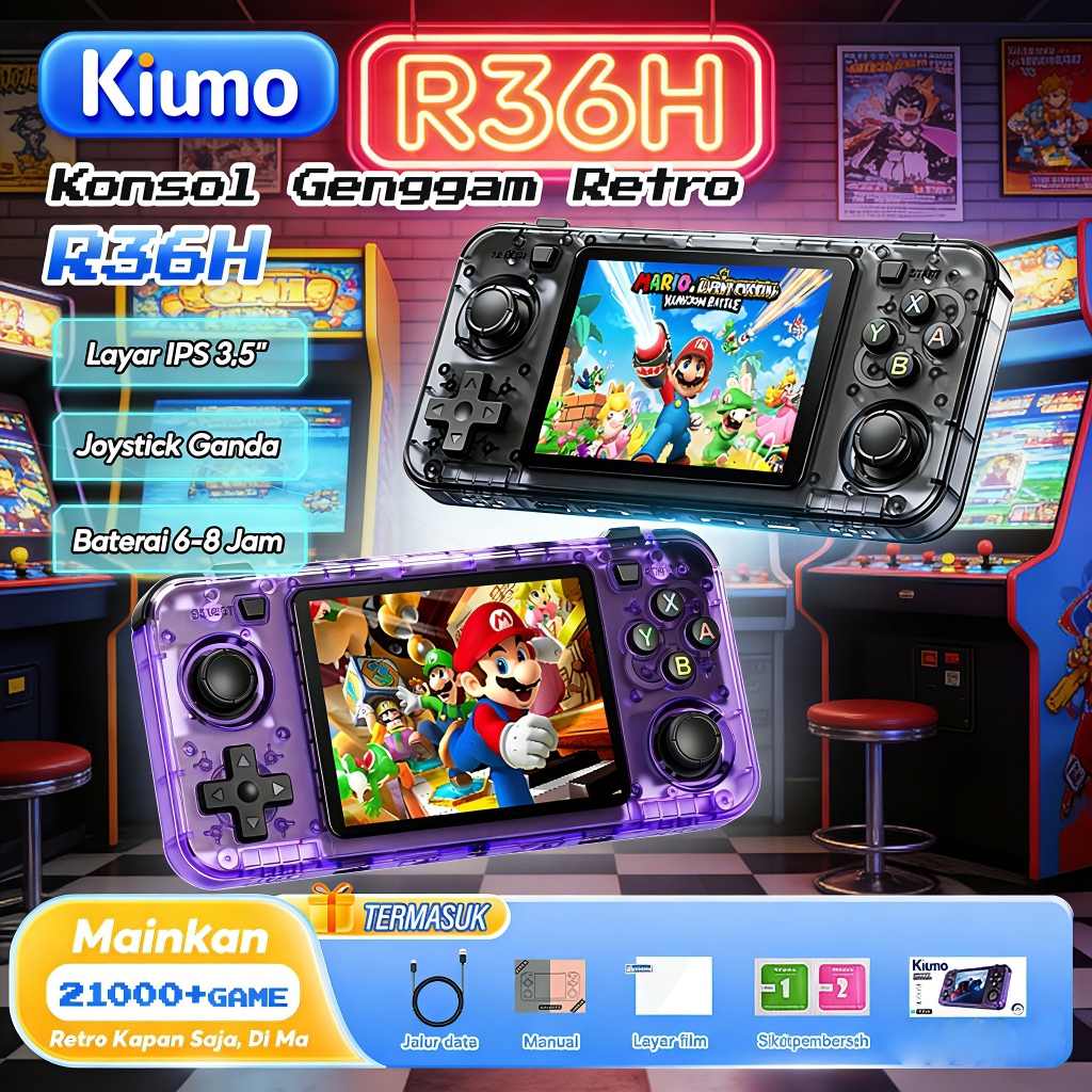 Kiumo game boy game console portable mainan jadul retro game console game Game Console R36S Plus Ope