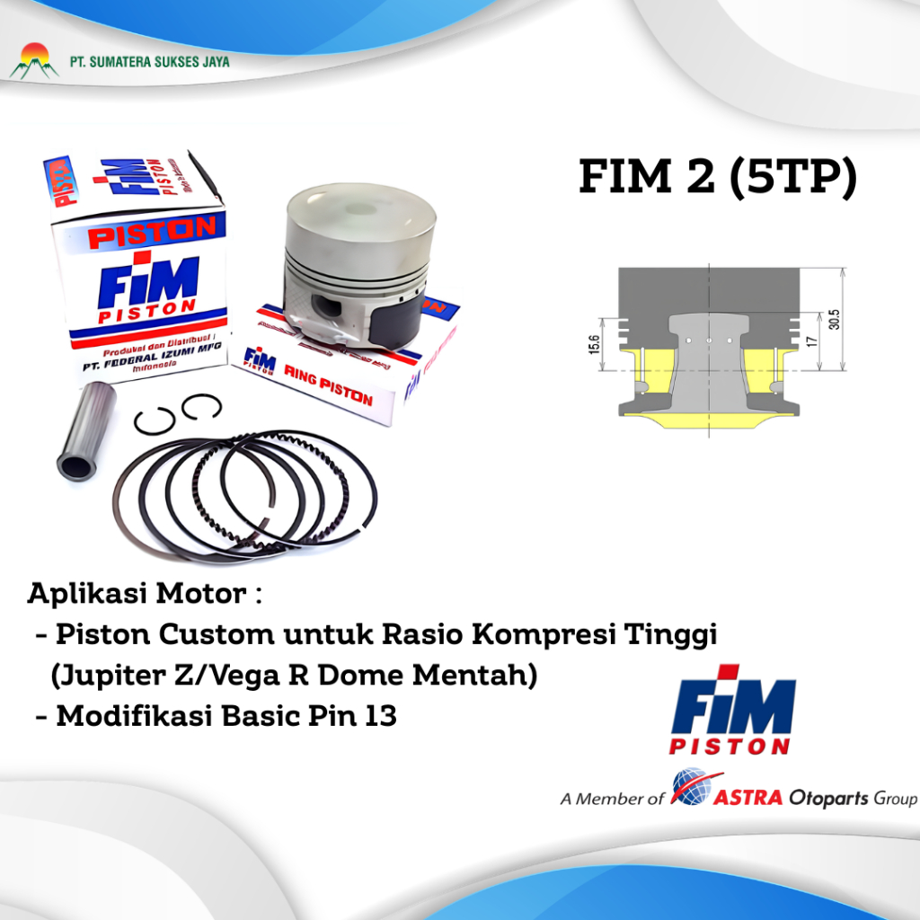PISTON FIM 2 Jupiter Z / Vega R Dome Mentah PAKET PISTON SET PISTON MOTOR