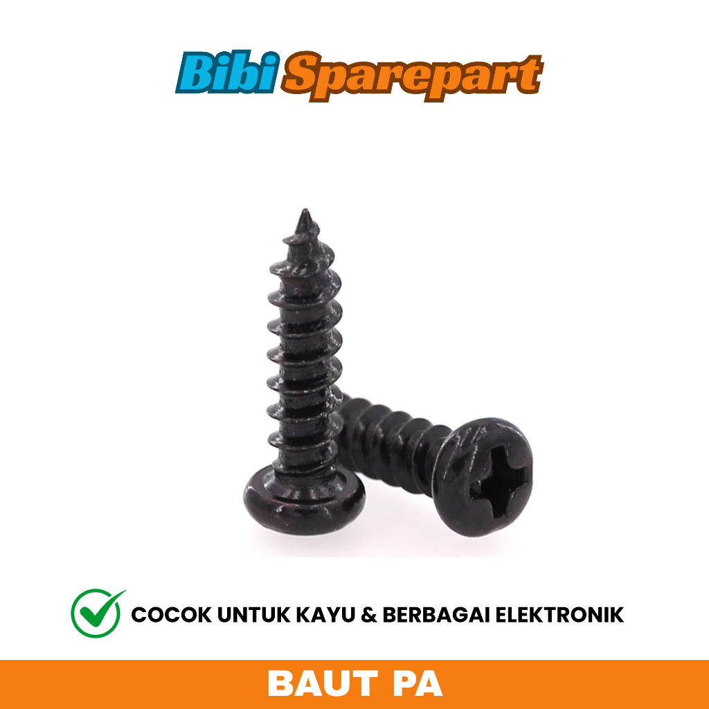 Sekrup Hitam Lancip Baut PA Phillips Head Self-Tapping Sekrup Elektronik & Kayu M2