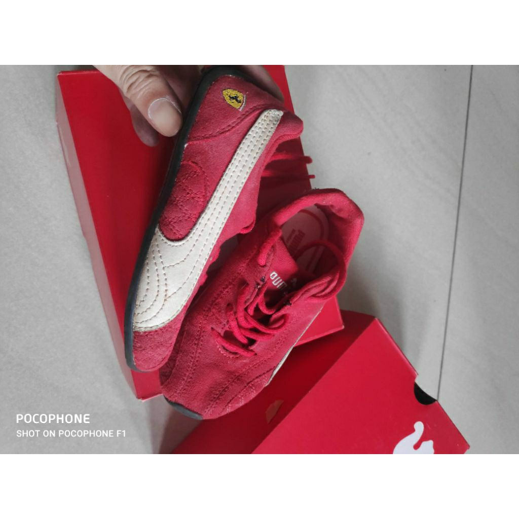 preloved set 2 Puma boy kids Ferrari supersqualo DAN  tune cat speed size 8US 7UK 15cm toddler shoes
