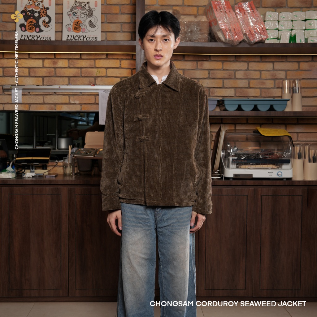 Corduroy Seaweed Chongsam Jacket